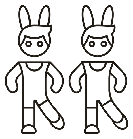 Men With Bunny Ears Coloring Page